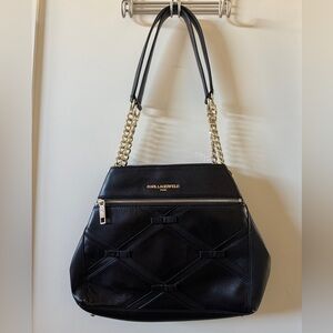Karl Lagerfeld Shoulder Bag with Bow Accents
